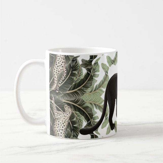 Banana Tree Cheetah Tropical Pattern Kaffeetasse (Links)