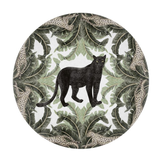 Banana Tree Cheetah Tropical Pattern Schneidebrett (Vorderseite)