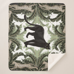 Banana Tree Cheetah Tropical Pattern Sherpadecke