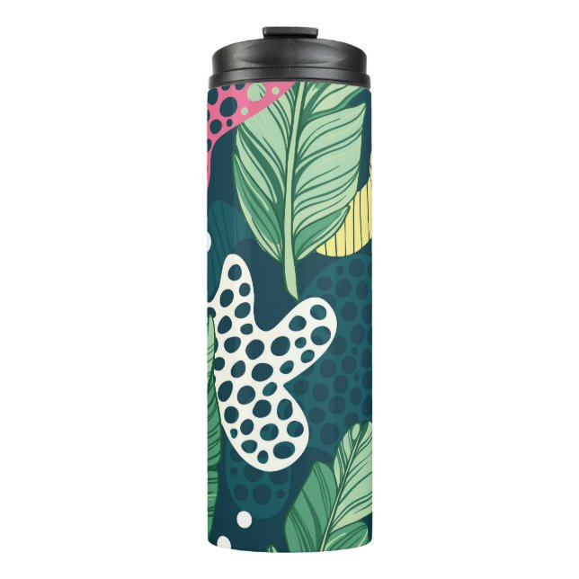 Banana verlasse abstrakte, trendige Farben Thermosbecher (Vorderseite)