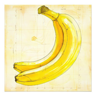 Banana Vintage Skizze Fotodruck
