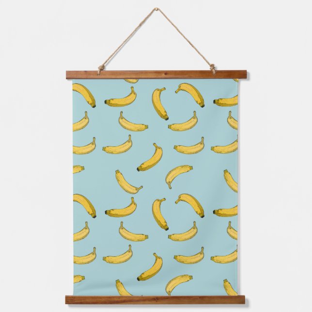 Banana Wandteppich Mit Holzrahmen (Vorderseite)