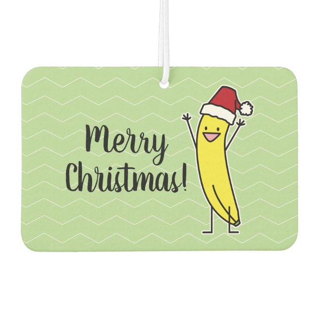 Banana-Weihnachtsmannmütze jubelt Weihnachten Autolufterfrischer (Vorderseite)