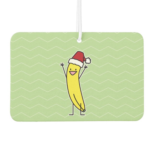 Banana-Weihnachtsmannmütze jubelt Weihnachten Autolufterfrischer (Vorderseite)