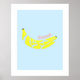 Banana Word in Japanisch, Kanji, Hiragana Poster