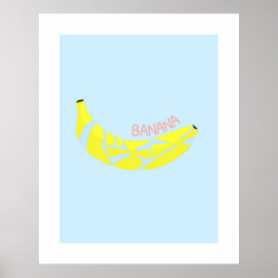 Banana Word in Japanisch, Kanji, Hiragana Poster