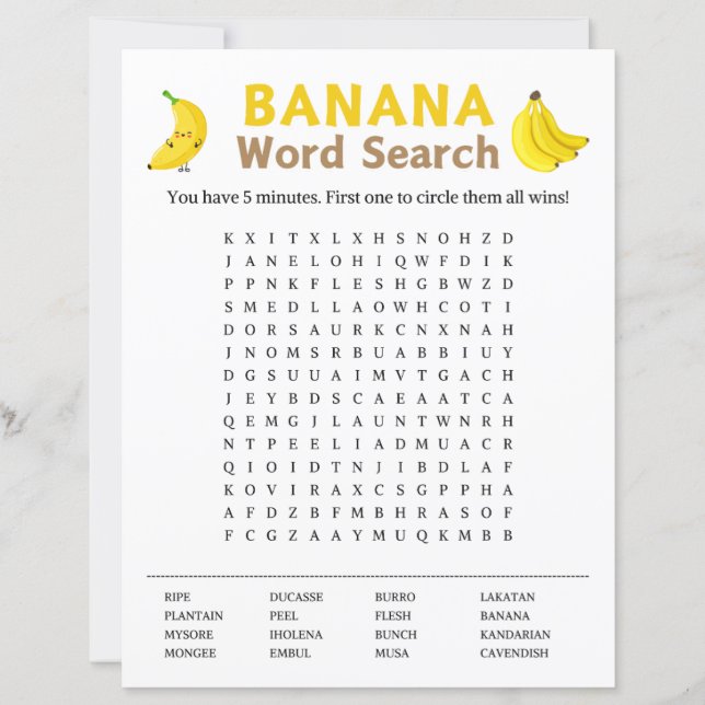 Banana Word Search Game (Vorderseite)