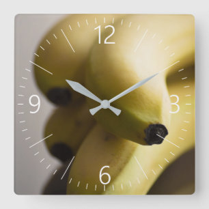 Bananas Quadratische Wanduhr