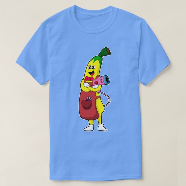 Banane als Friseur mit Fön T-Shirt (Design vorne)