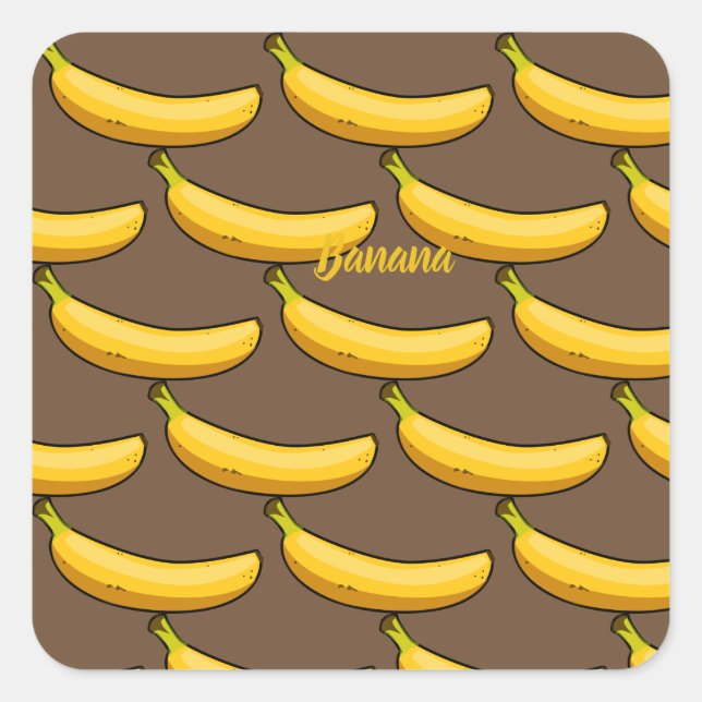 Banane anpassen quadratischer aufkleber (Vorderseite)