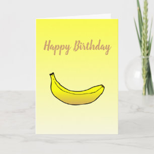 Banane auf gefalteter Grußkarte zum Geburtstag Karte
