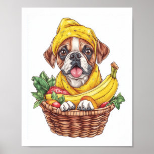 Banane Boxer � Lustiger Frucht Hund Poster