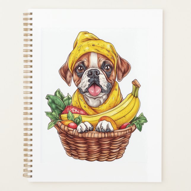 Banane Boxer � Lustiger Früchtehund Planer (Vorderseite)