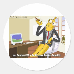 Banane CEO Lustige Unkonventionelle Cartoon Sammel Runder Aufkleber