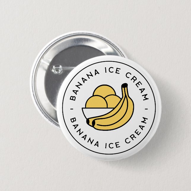 Banane Eiscreme Geschmack Ästhetik Button (Vorne & Hinten)
