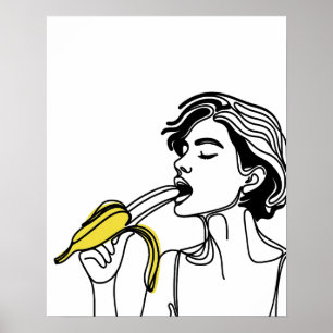Banane essen Frauen - Art Poster