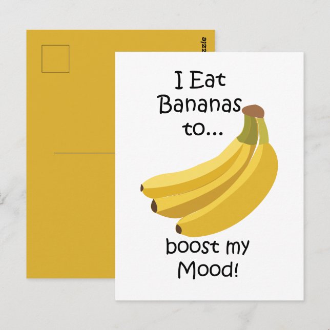 Banane Frucht verbessert meine Laune Lustig Postkarte (Vorne/Hinten)