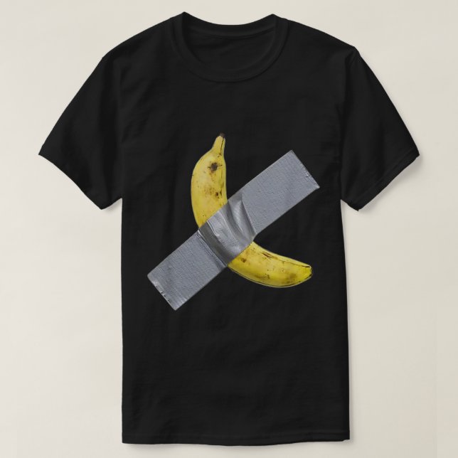 Banane-Klebeband-Meme-Kunst-Design T-Shirt (Design vorne)