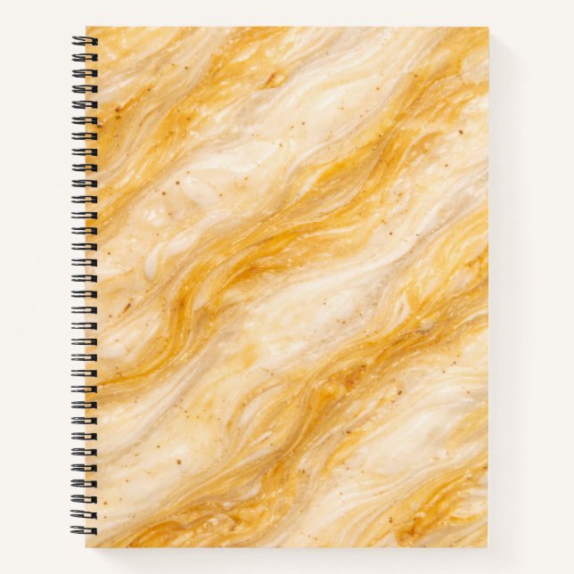 Banane-Milchshake-Marmor-Textur-Design Notizbuch (Vorderseite)