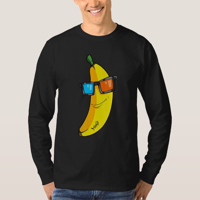 Banane mit Cooler Sonnenbrille T-Shirt (Vorderseite)
