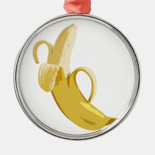Banane Silbernes Ornament
