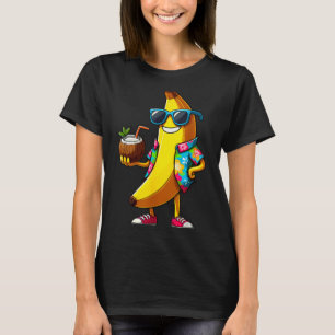 Banane trägt Sonnenbrille und trinkt Kokosnuss Som T-Shirt