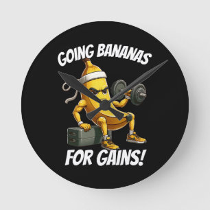 Banane trainiert runde wanduhr