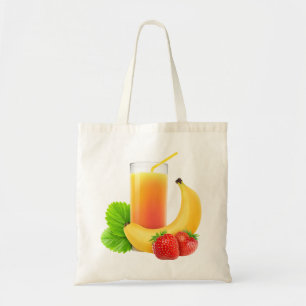 Banane und Erdbeerbeere Tragetasche