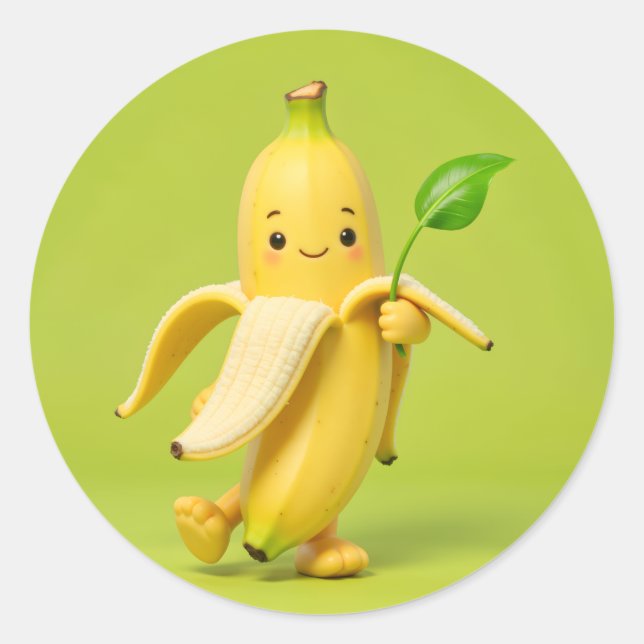 Bananen-Aufkleber Runder Aufkleber (Vorderseite)