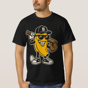 Bananen-Baseballspieler-Fruchtliebhaber-Geschenk T-Shirt