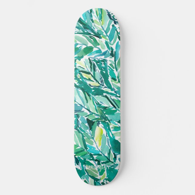 BANANEN-BLATT-DSCHUNGEL Grün tropisch Skateboard (Vorderseite)