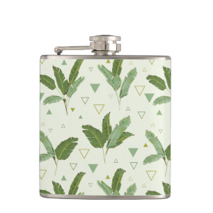 Bananen-Blatt mit Dreiecken Flachmann