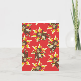 Bananen-Blumen-Affe Notecards Karte