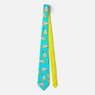 Bananen Cartoon Coole Blaue Krawatte