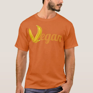 Bananen, die den Buchstaben V des Veganen T-Shirt