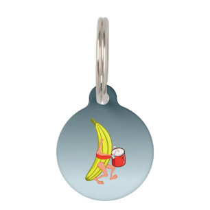 Bananen, die während des Marsches das Schlagzeug s Haustiermarke