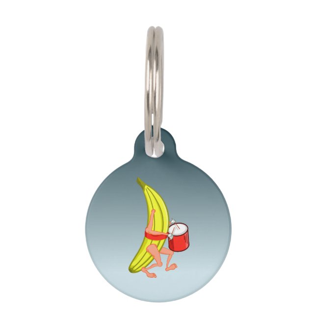 Bananen, die während des Marsches das Schlagzeug s Haustiermarke (Vorderseite)