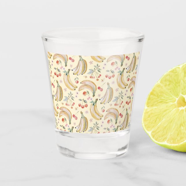 Bananen für Kirschen Schnapsglas (Vorderseite)
