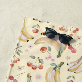 Bananen für Kirschen Strandtuch