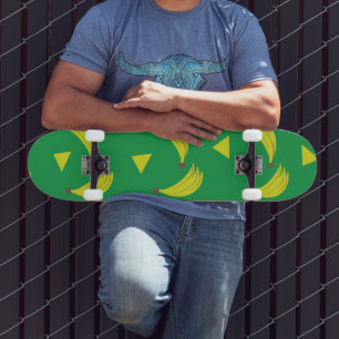 Bananen Geometrisches Skate Deck Grün und Gelb Skateboard