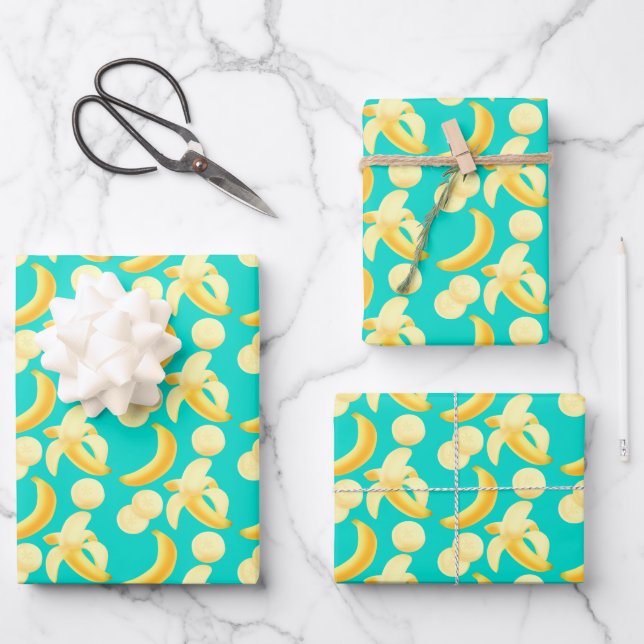 Bananen Geschenkpapier Set (Vorderseite)