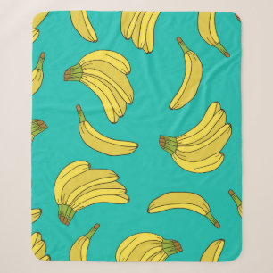 Bananen handgezeichnetes nahtloses Muster. Skizzen Sherpadecke