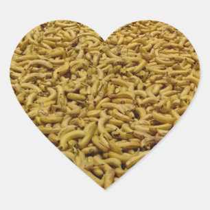 Bananen-Heftsticker Herz-Aufkleber