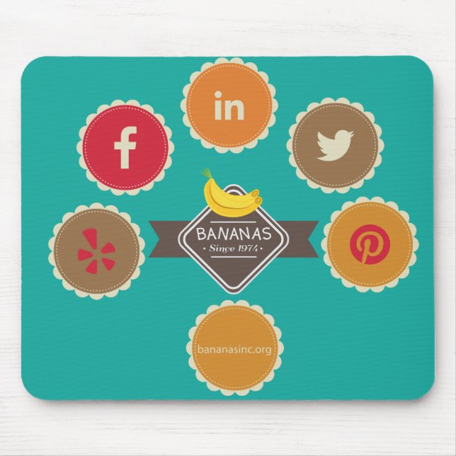 BANANEN Ikonen-Mausunterlage Mousepad (Vorne)