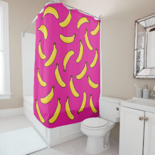Bananen in Rosa Duschvorhang