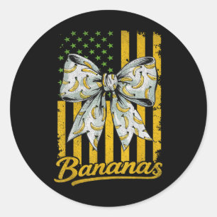 Bananen Liebt Niedliche Coquette Bananen Amerikani Runder Aufkleber