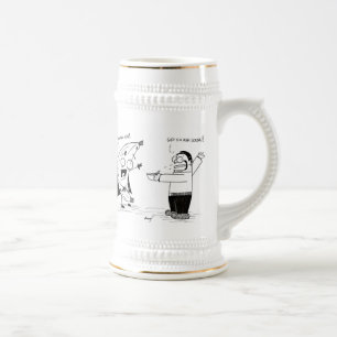 Bananen-Mann-lustiger Cartoon Stein Bierglas