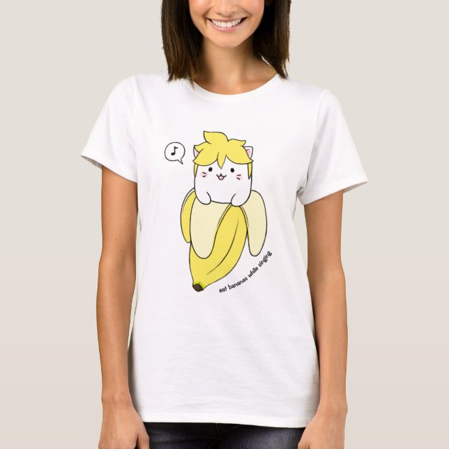 Bananen mit Katze T-Shirt (Vorderseite)