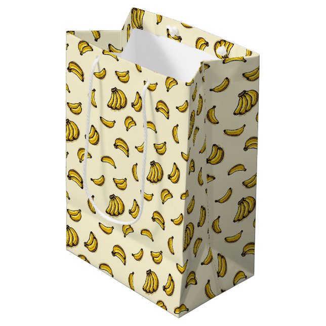 Bananen Mittlere Geschenktüte (Vorderseite Schrägansicht)