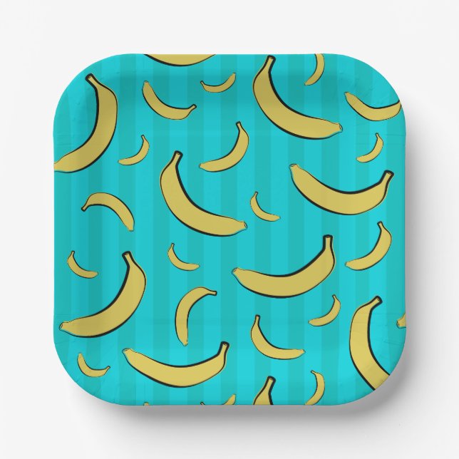 Bananen-Muster-Papierteller Pappteller (Vorderseite)
